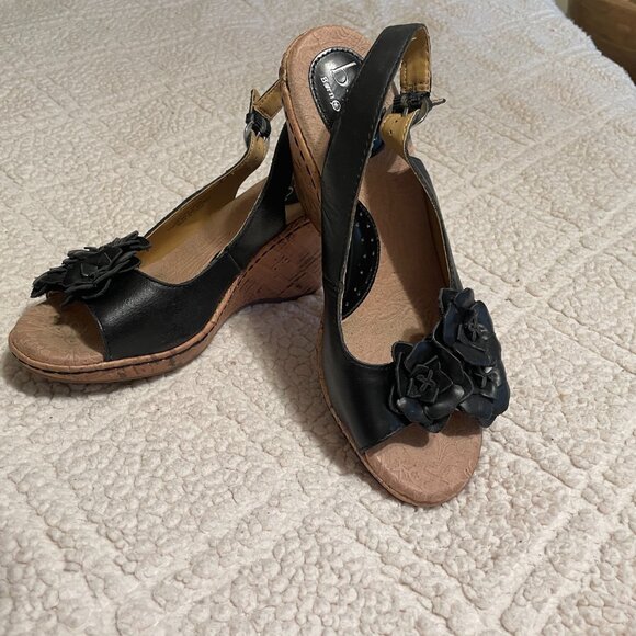 BOC Black Leather Size 8 Slingbacks - Picture 2 of 6